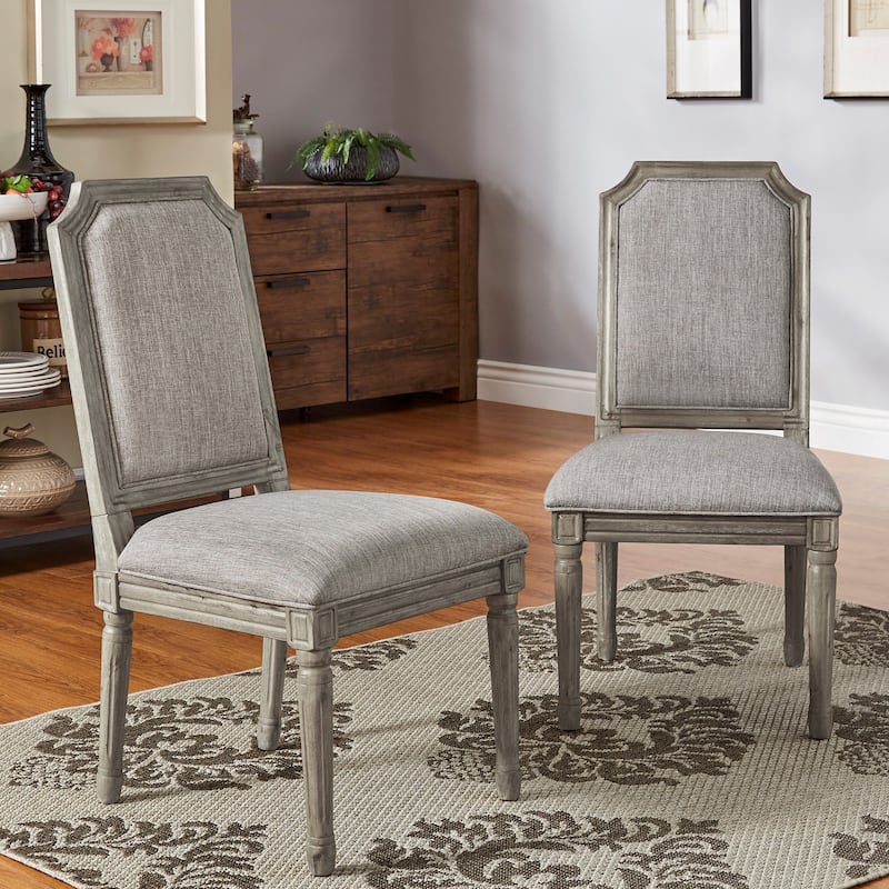 Deana Arched Linen and Wood Dining Chairs (Set of 2) by iNSPIRE Q Artisan