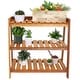 Sunnydaze Meranti Wood Garden Shelf with Teak Oil Finish - 36