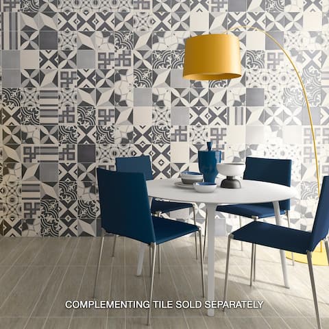 SomerTile Twenties Corner Encaustic 7.75" x 7.75" Ceramic Floor and Wall Tile