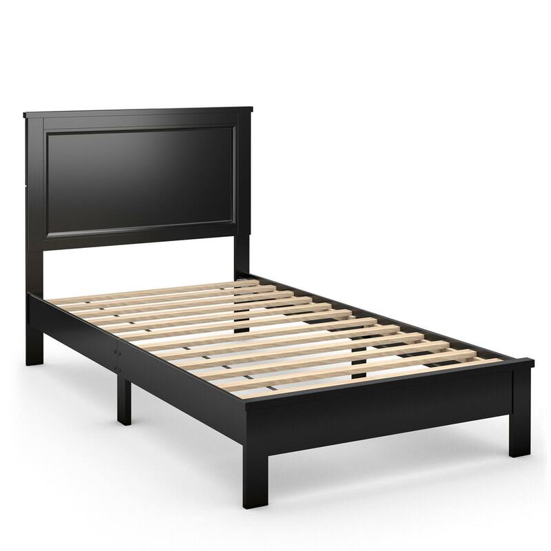 Gymax Twin/Full/Queen Size Bed Frame Platform Slat High Headboard