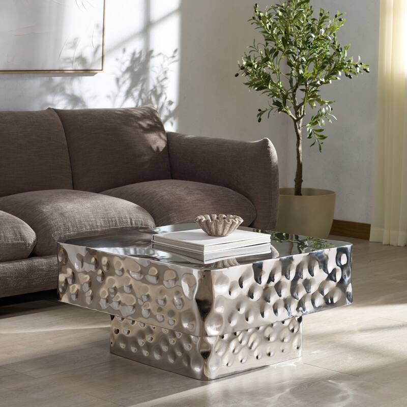 SAFAVIEH Couture Janalee Steel Square Coffee Table - 30"W x 30"D x 15"H