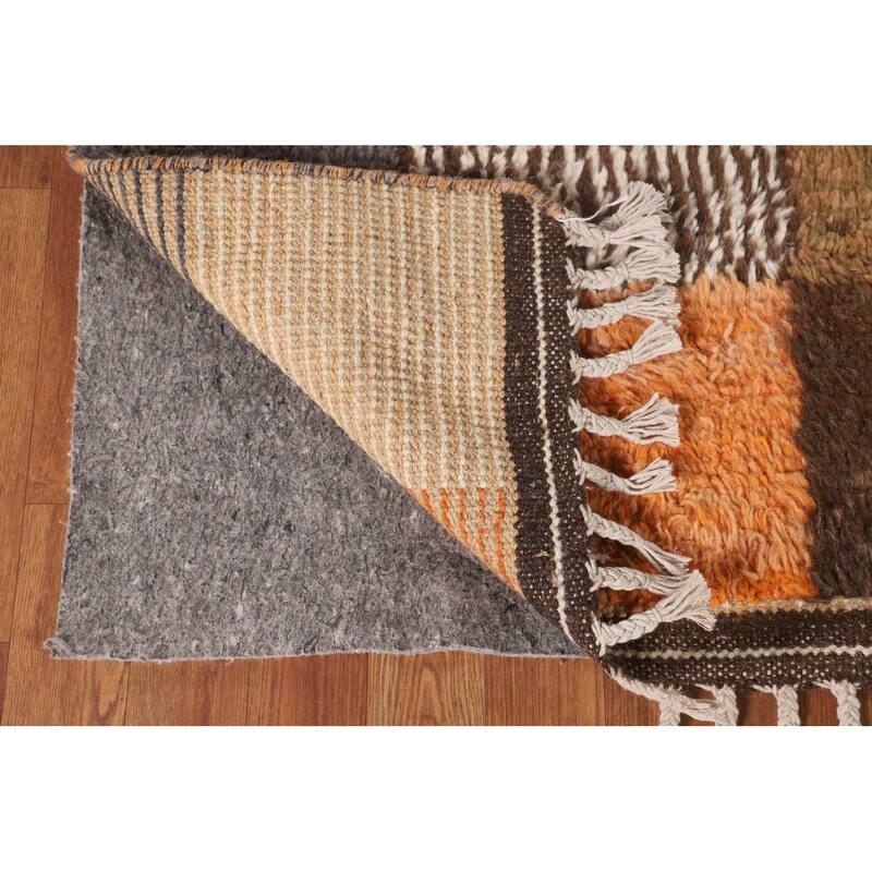 Checkered Moroccan Oriental Area Rug Handmade Geometric Wool Carpet - 5'10" x 9'7"