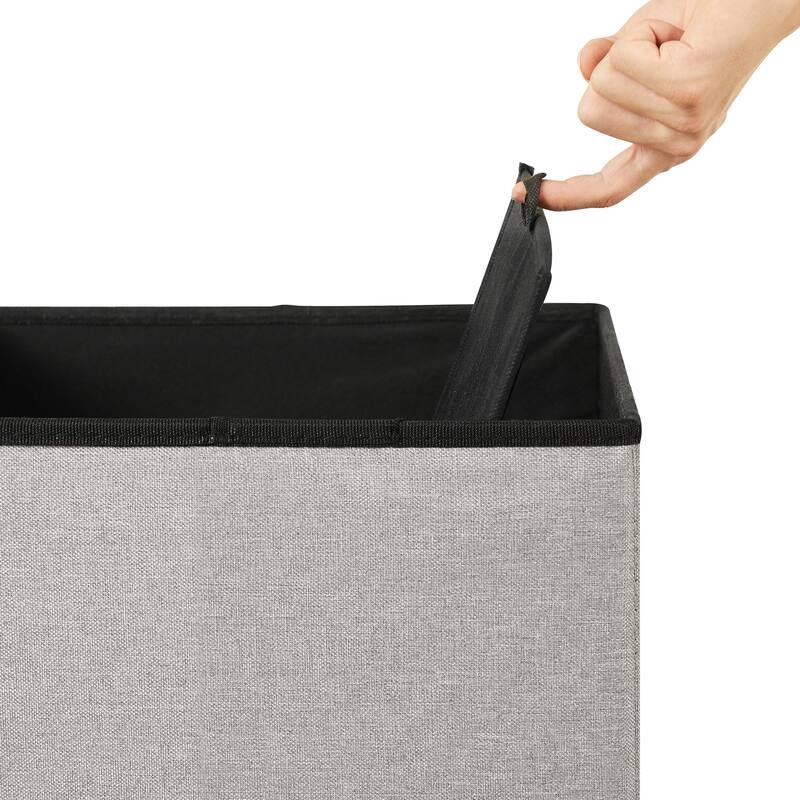 VECELO Set of 1 or 2 Foldable Storage Ottoman Bench 43" Fabric Ottoman with Lid Multi-Functional Folding Ottoman for Living Room