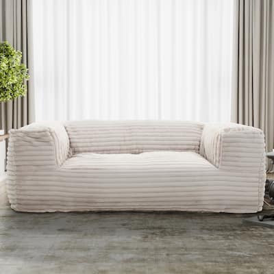 Sealy® Redd Taupe Corduroy Foam Bean Bag Sofa