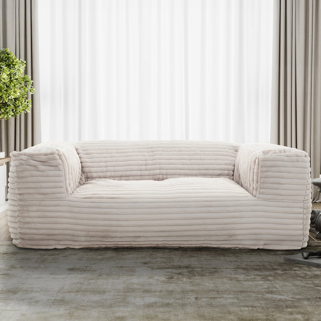 Sealy® Redd Taupe Corduroy Foam Bean Bag Sofa