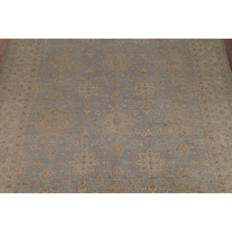 Vegetable Dye Oushak Turkish Area Rug Hand-Knotted Wool Carpet - 8'11" x 11'11"