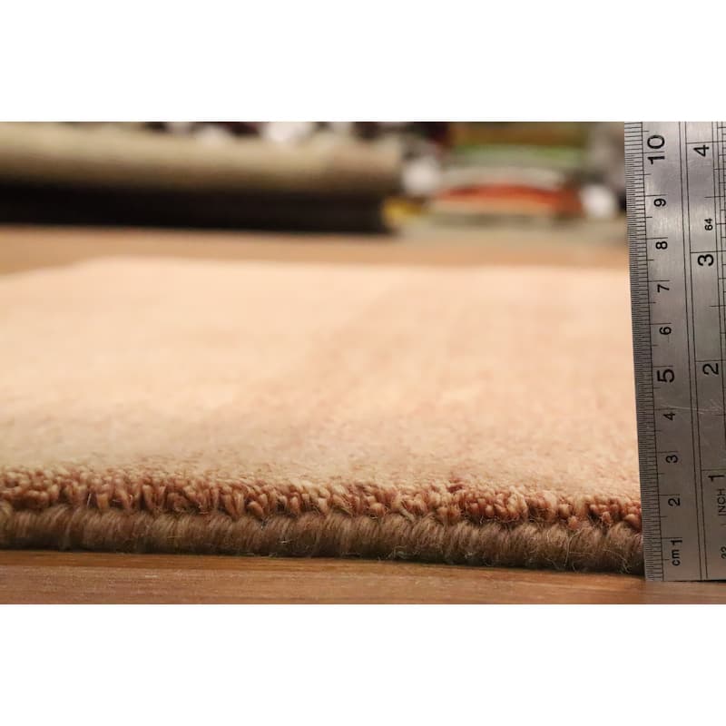 Hand Knotted Oriental 100% Wool Carpet Modern Solid Brown Gabbeh Area Rug - 4' 10'' X 3' 9''