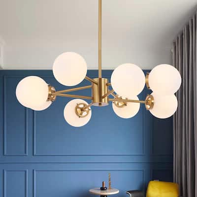 GetLedel Modern 8-Light Sputnik Chandelier with Glass Shades