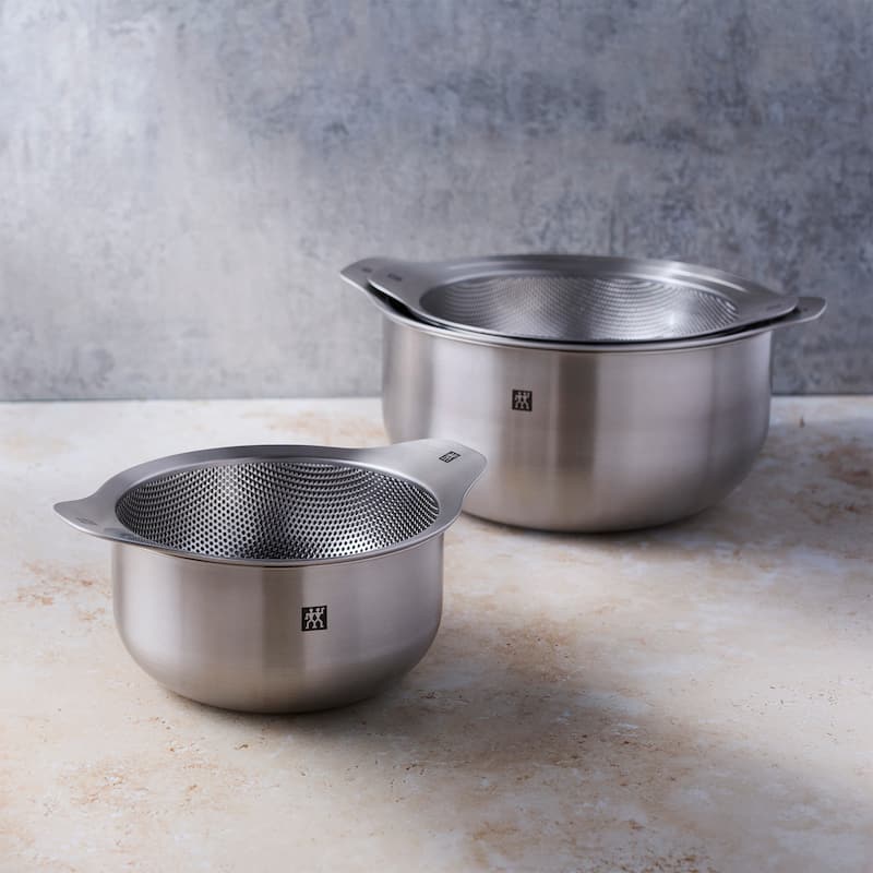 ZWILLING Prep 6-pc Brushed Stainless Steels Nesting Bowls & Strainers Set