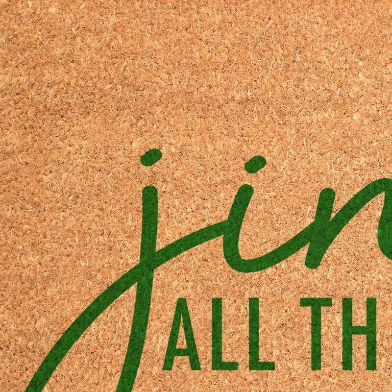 HomeRoots 17" X 29" Brown And Green Christmas Outdoor Coir Door Mat - 17.00' X '29.00