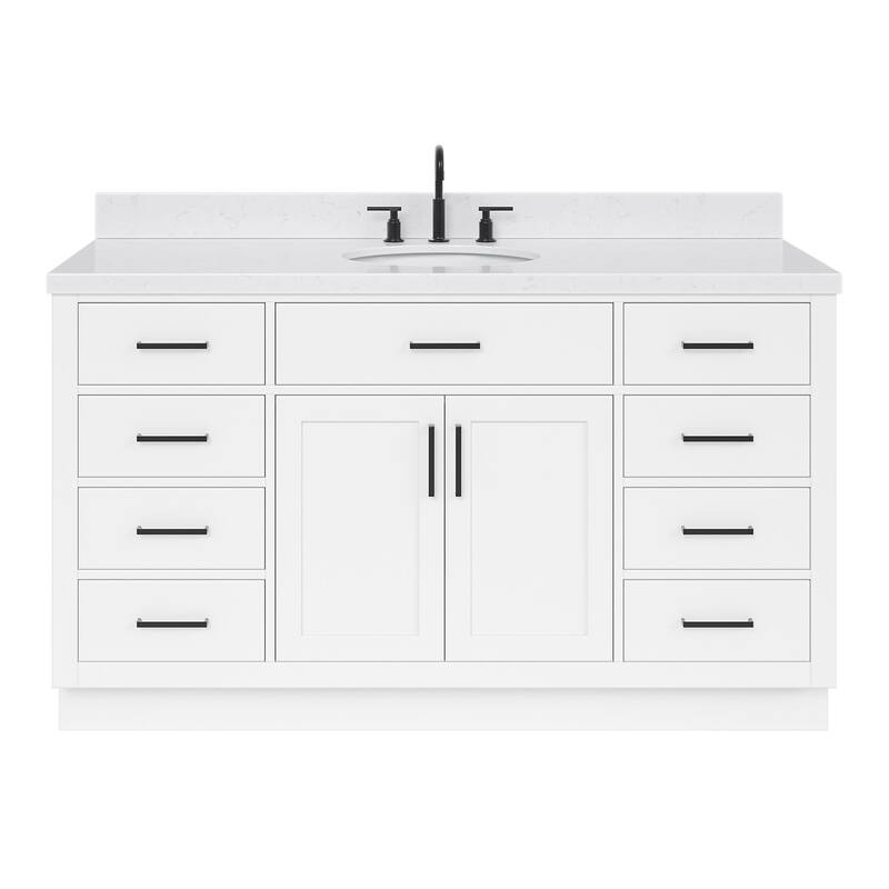 Ariel T060SCQOVO Hepburn 60" Free Standing Single Basin Vanity Set
