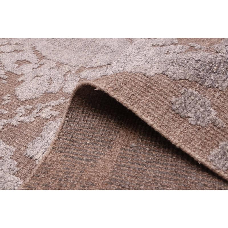 ECARPETGALLERY Hand-knotted Looma Brown, Grey Silk, Wool Rug - 8'2 x 10'3
