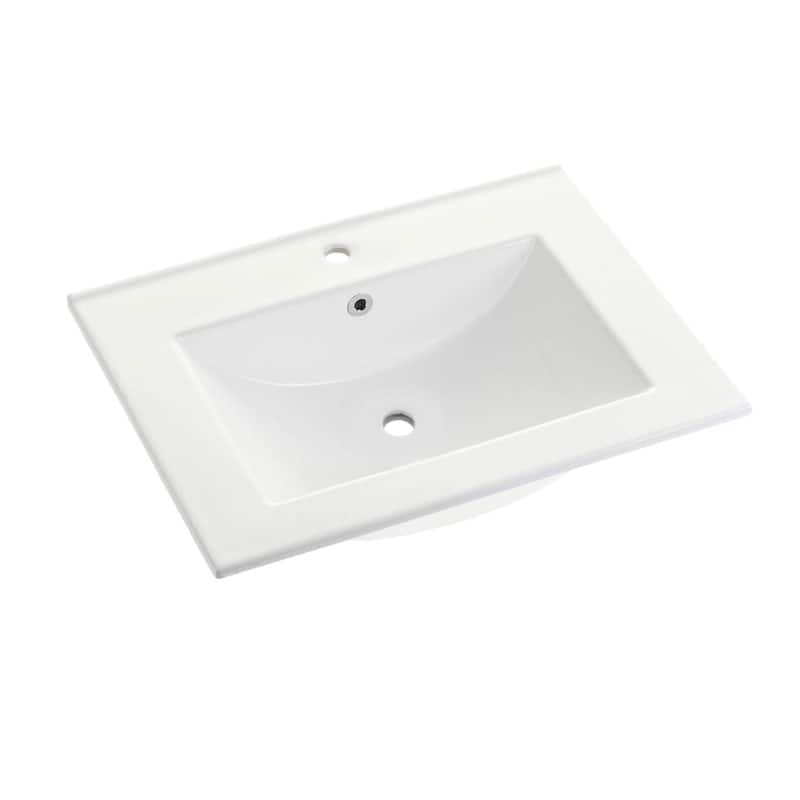 Kingston Brass Ultra Modern 24" Ceramic Vanity Top - White - Painted