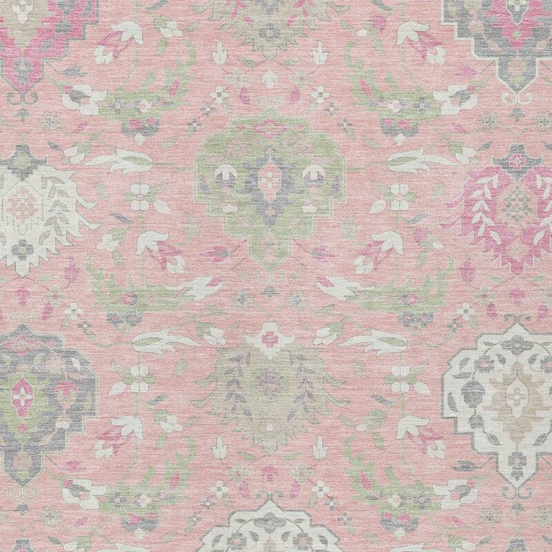 HomeRoots Damask Traditional Rectangle Outdoor Rug