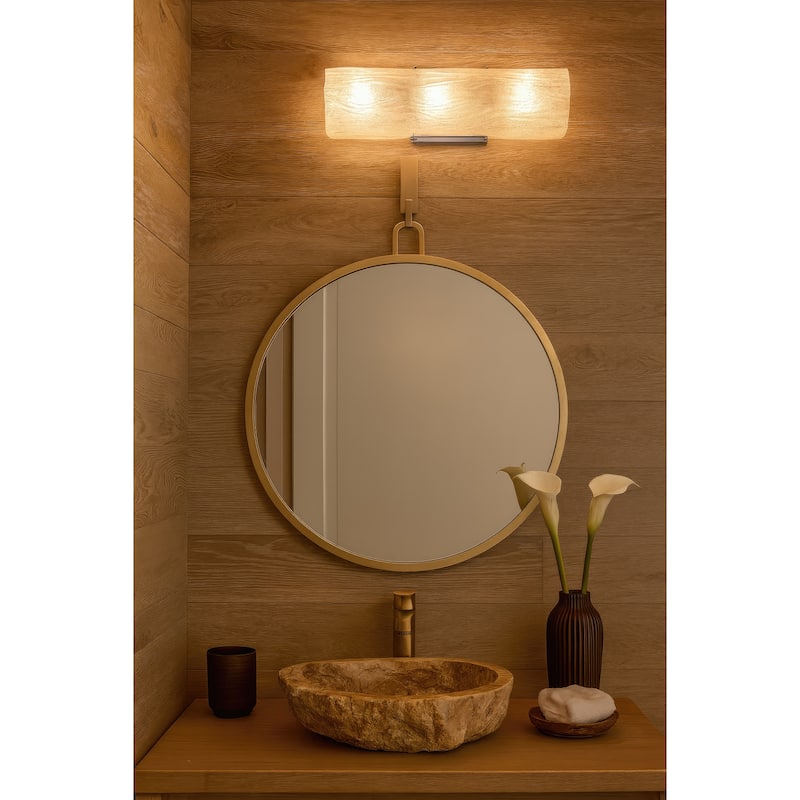 Varaluz Stopwatch Round Accent Mirror - 30"W x 30"H - Gold