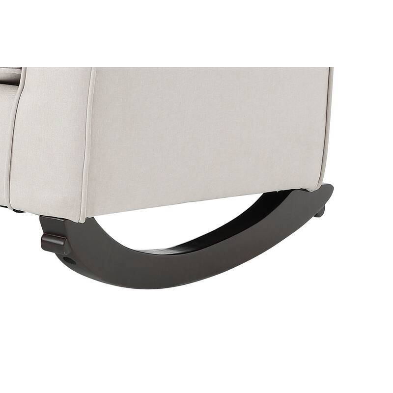 Beige Fabric Rocking Chair Constructed of solid hardwood,Beautifully designed with wide seat and armrest