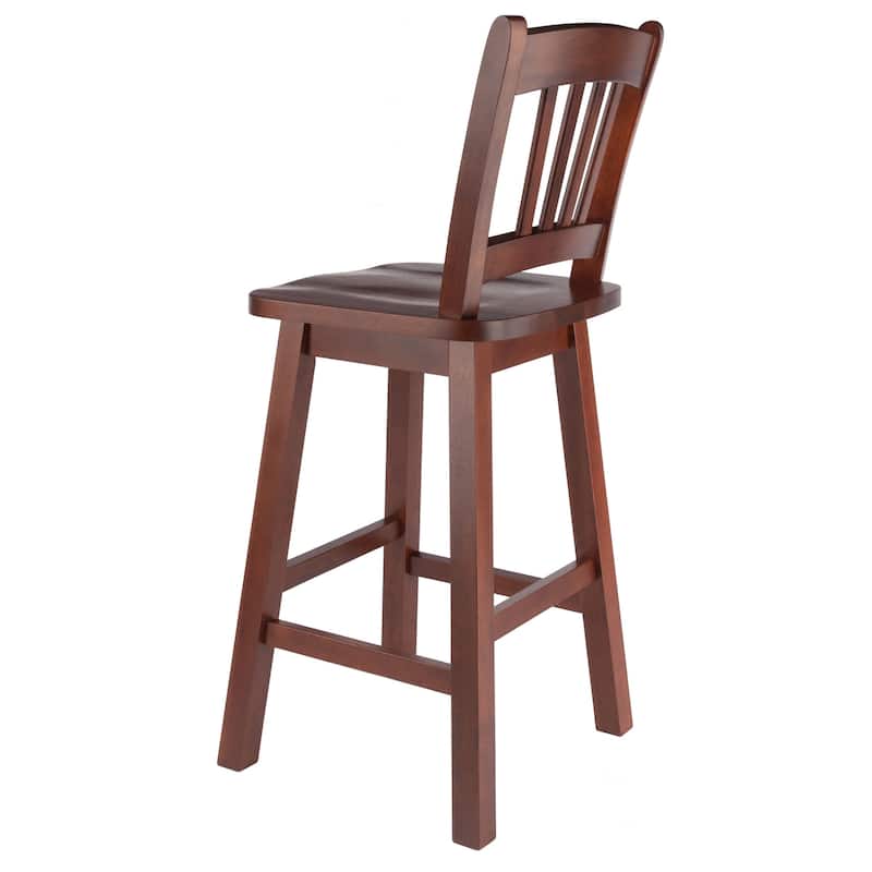 Fina Swivel Seat Counter Stool, Walnut - 16.38 x 18.25 x 38.40 inches