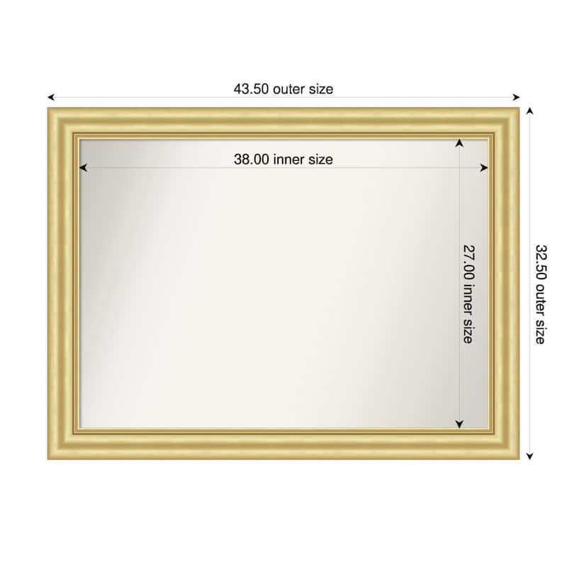 Sophia Non-Beveled Framed Wall Mirror - 44 x 33 in - Sophia Gold