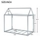 preview thumbnail 4 of 7, Stylish House Shape Design Metal Platform Bed with Solid Construction and Safety Guaranteed, Silver