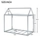 preview thumbnail 4 of 7, Twin Size House Shape Metal Platform Bed, Silver