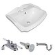 preview thumbnail 5 of 7, White Small Sink Wall Mount with 4" Center Set Faucet , Sink Drain With Overflow and P Trap