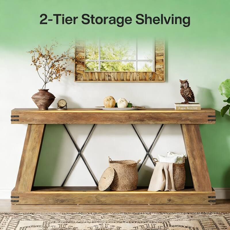 Two-Tier Side Table, Unique Entryway Table, Functional Console Table