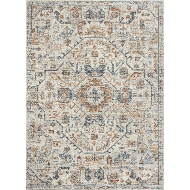 JONATHAN Y Brandy Bohemian Medallion Low-Pile Machine-Washable Cream/Terra Area Rug - 3 X 5 - Cream/Terra