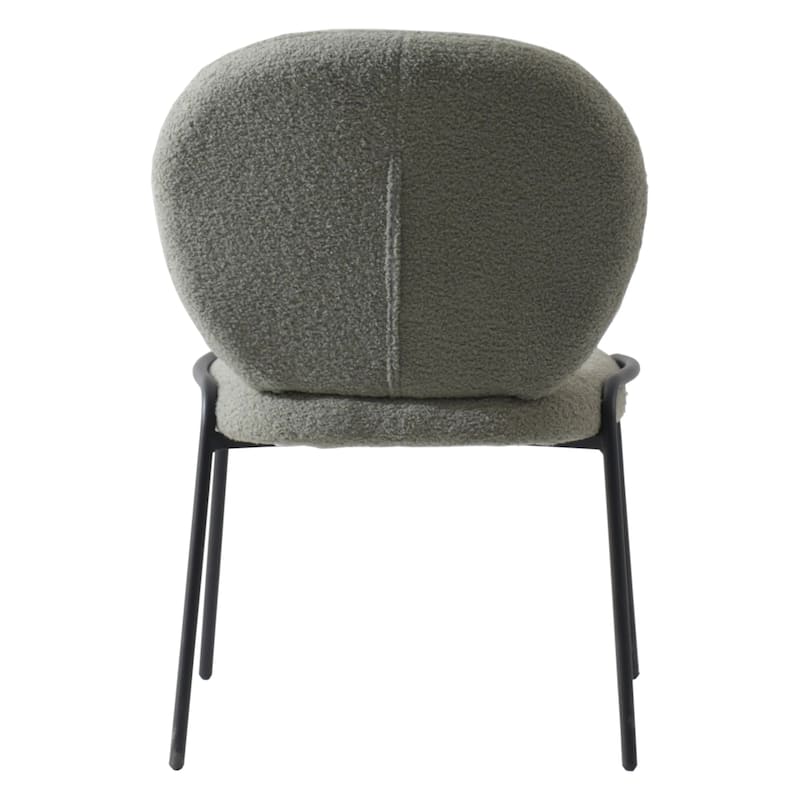 Celestial Modern Boucle Dining Chairs - Upholstered Accent Side Chairs with Black Powder-Coated Iron Frame Set of 4