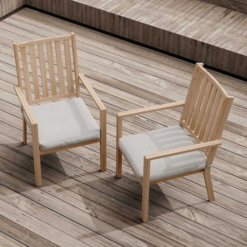 Outdoor Stacking Dining Armchair with Cushion (Set of 4)