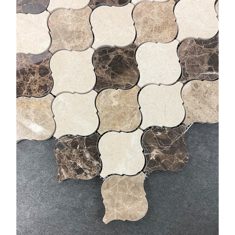 3" Arabesque Marble Mosaic Tiles - 1 Case (10 Sheets)