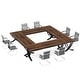 preview thumbnail 16 of 65, 6.5FT Conference Meeting Seminar Business Table Set for 8-12 Person (Set of 2)
