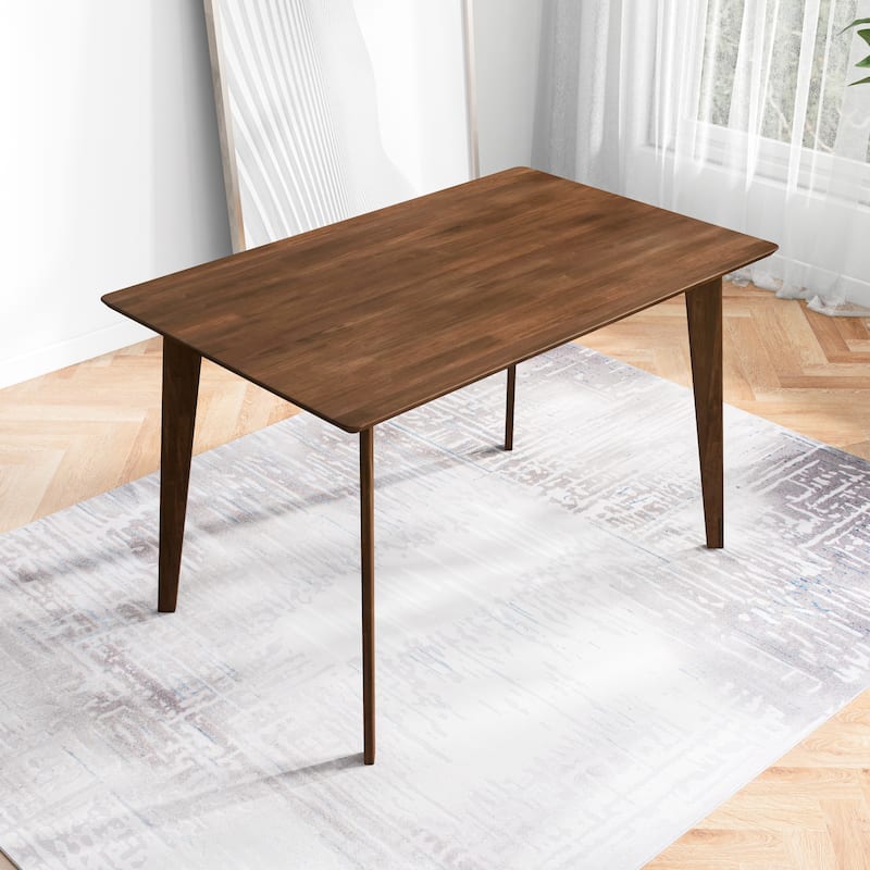 GDFStudio - Carlos Modern Solid Wood 47" Rectangular Dining Table with Beveled Edges - Brown