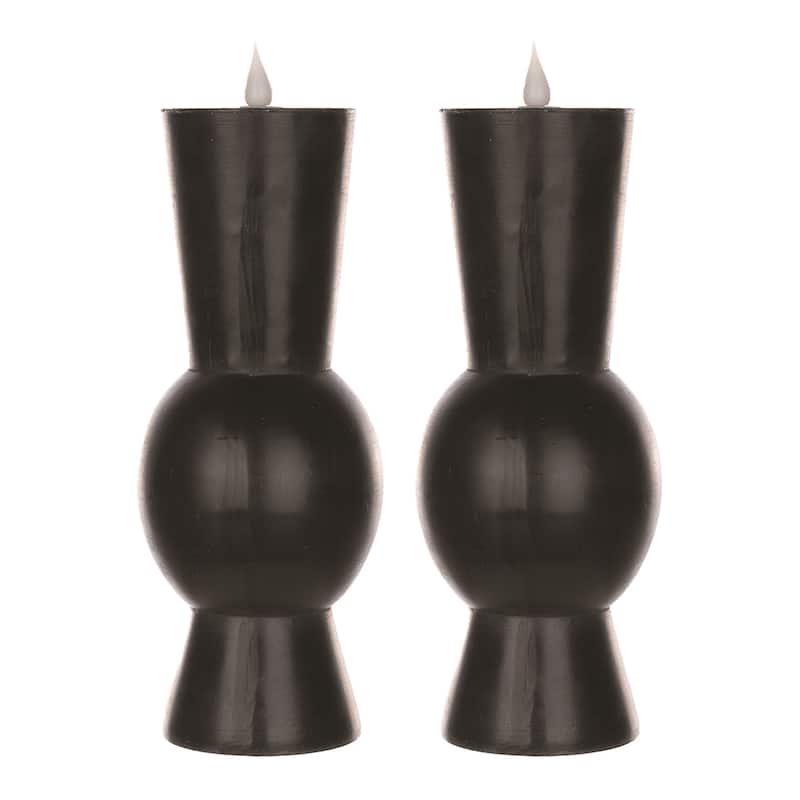 Simplux Designer LED Candle with remote (Set of 2) - Black