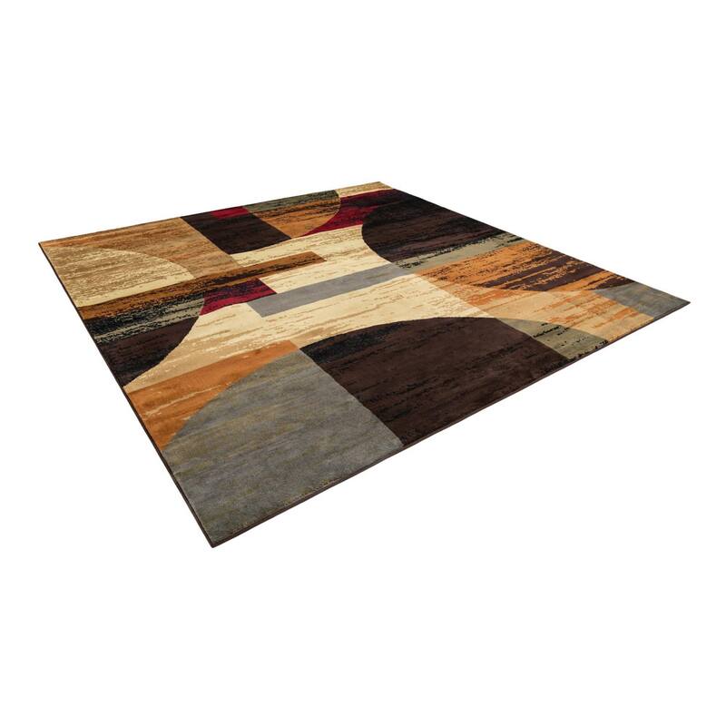Contemporary Rietveld Collection Area Rug - Multi - 7'10" Square