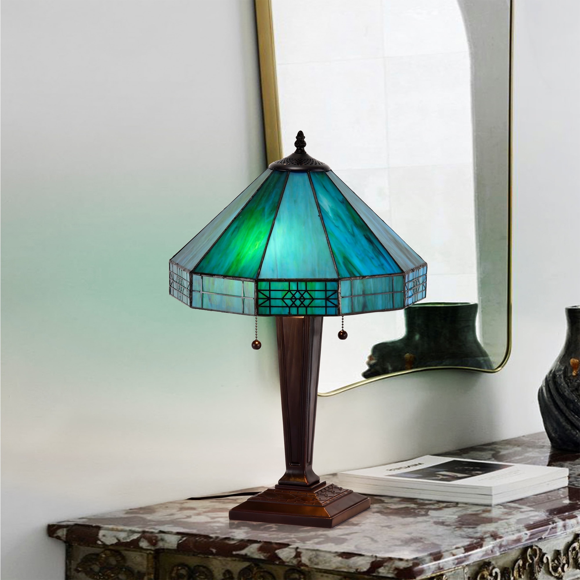 Small turquoise lamp hotsell