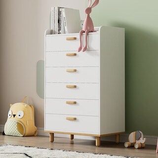 Wooden Storage Dresser with 6 Drawers,Storage Cabinet for kids Bedroom ...