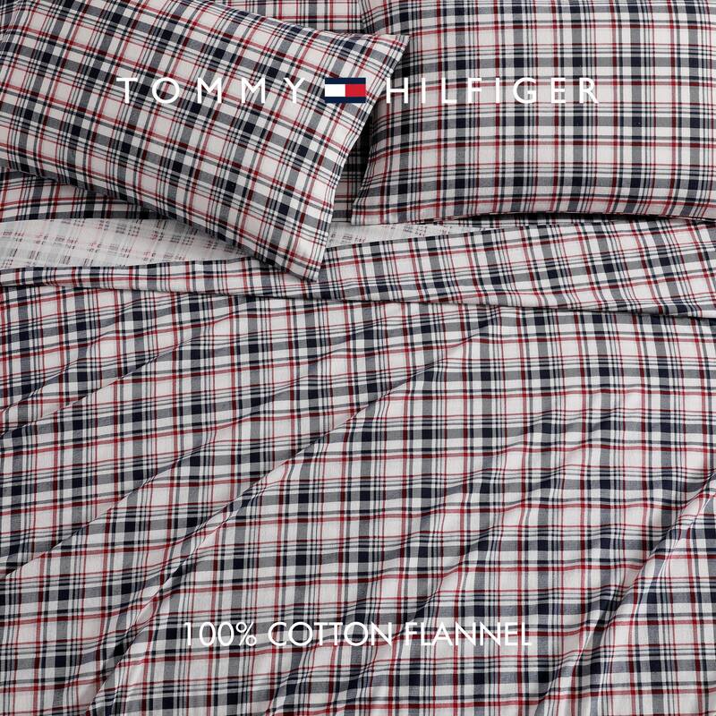 Tommy Hilfiger Printed Cotton Flannel Sheet Set
