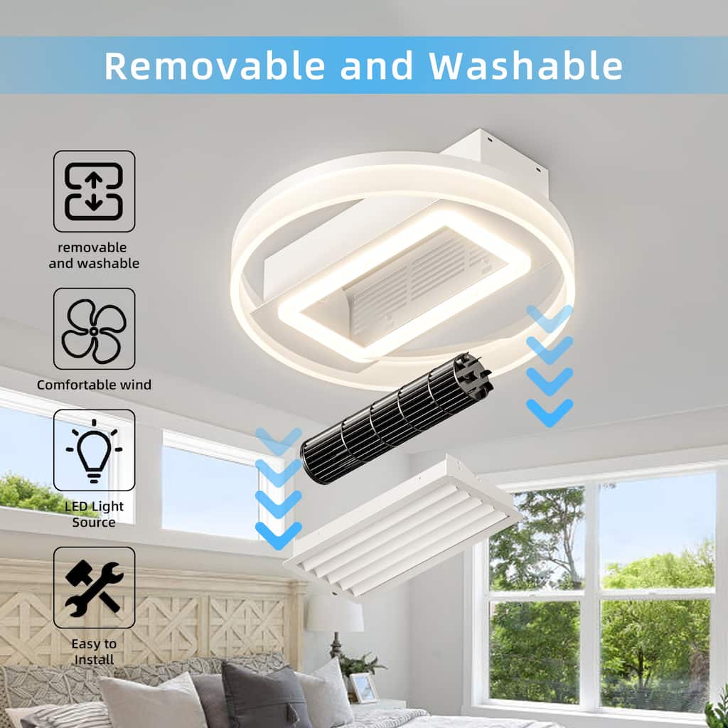 Reversible Inverter Silent DC Motor Ceiling Fan with Dimmable 3-Color LED & 6-Speed Remote Control