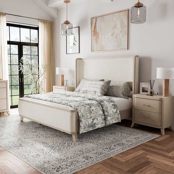 slide 2 of 28, Furniture of America Kian Modern 3-Piece Natural Oak Solid Wood Panel Bedroom Set King