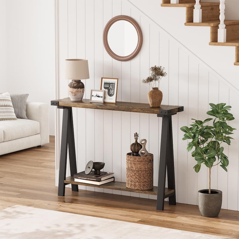 Farmhouse Console Table - Brown