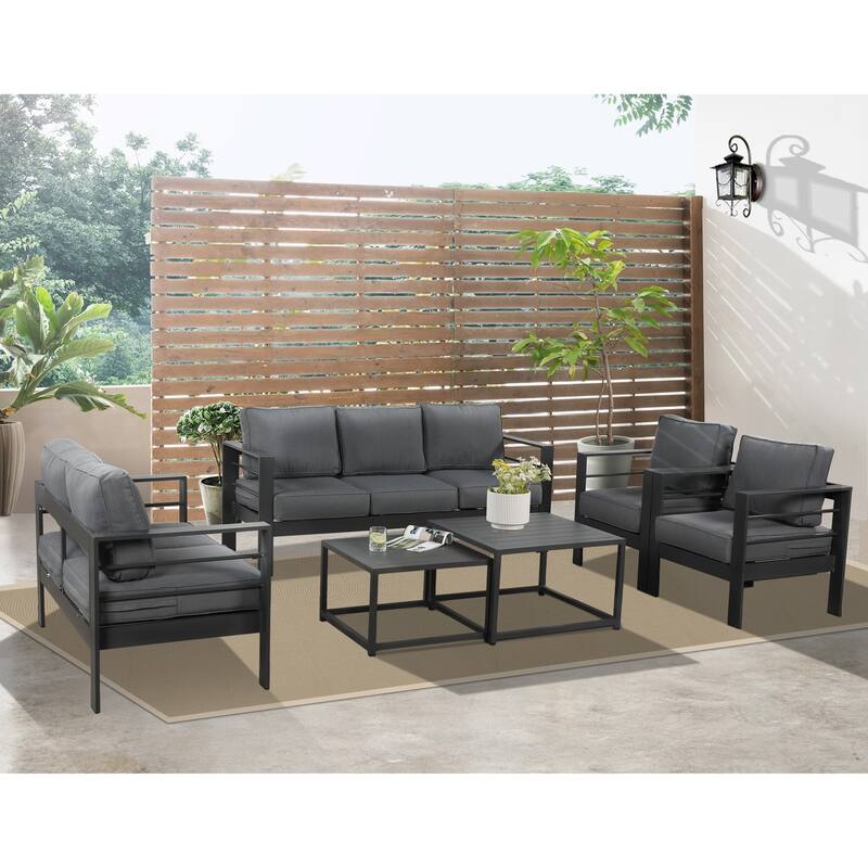 Royalcraft 6 pcs Aluminum Outdoor Patio Conversation Set
