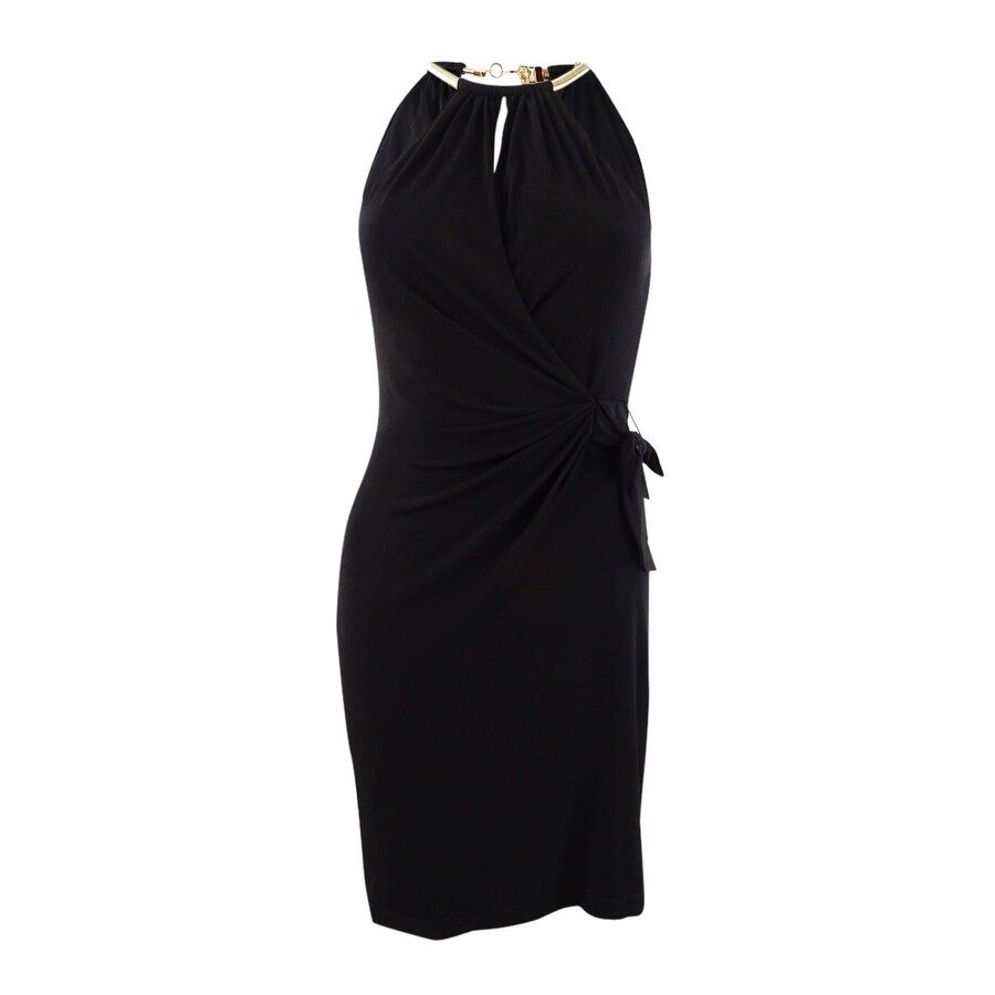 womens black halter dress