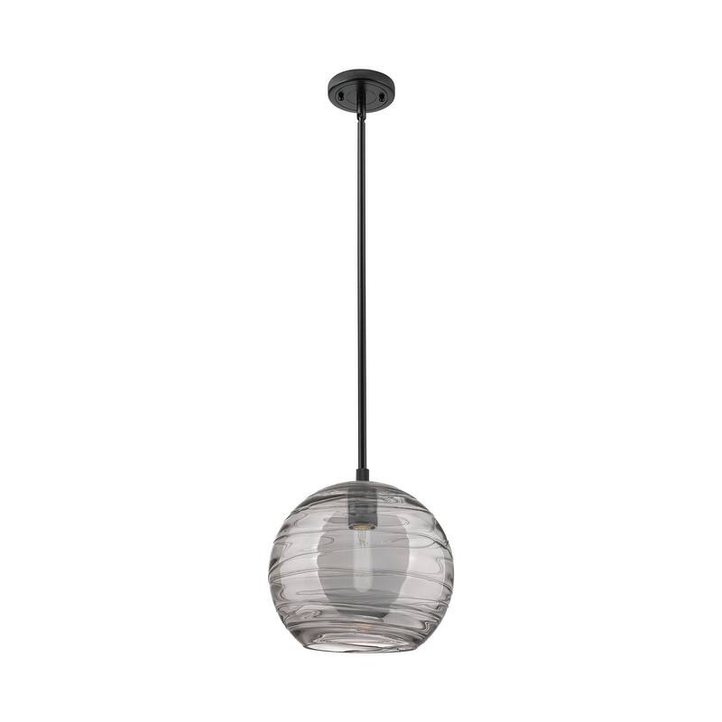 Innovations Lighting Downtown Urban - Crown Point - 1 Light 10" Athens Deco Swirl Stem Hung Pendant - Matte Black