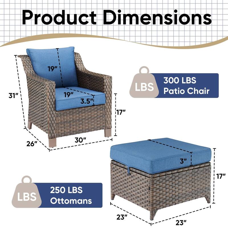 Outside Patio Sofa Chair with Cushions