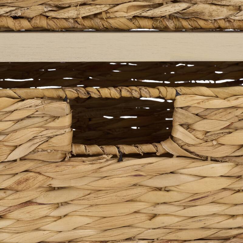 SAFAVIEH Evaline Distressed Black 3 Wicker Basket Storage Unit - 17.3" x 13.4" x 29.5" - 17"W x 13"D x 30"H