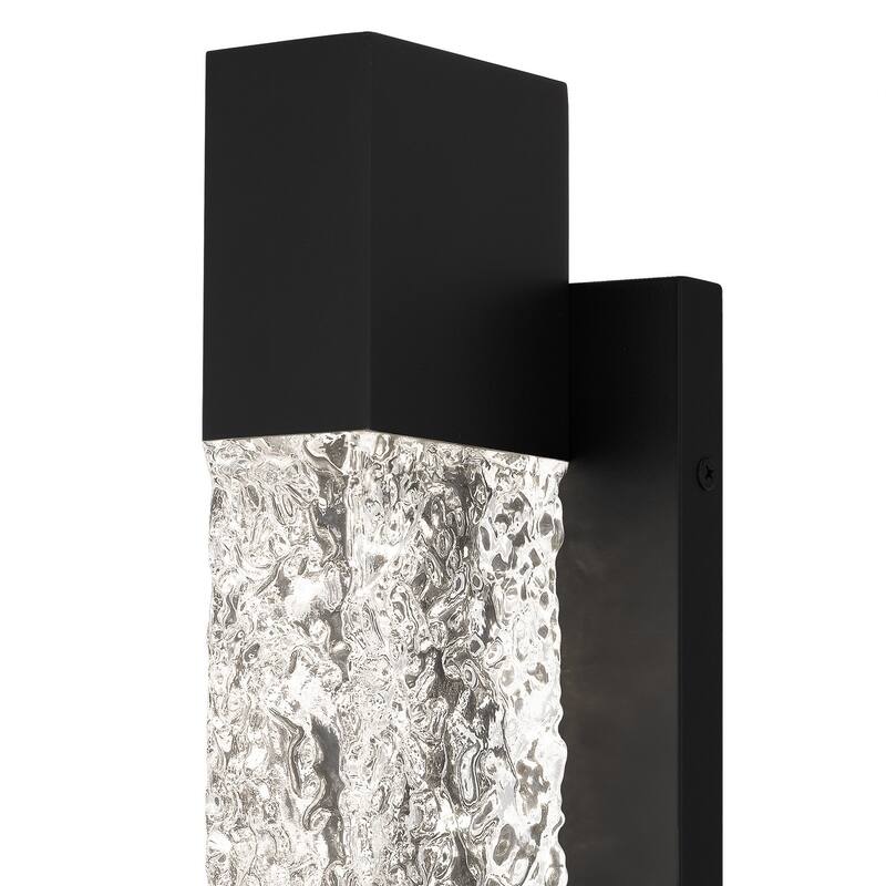 Matte Black LED Outdoor Wall Lantern from the Solace Collection