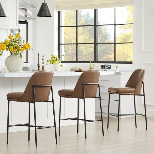 Evelyn Modern 27 inch Counter Height Bar Stool Set of 2 On Sale Bed Bath Beyond 39957101