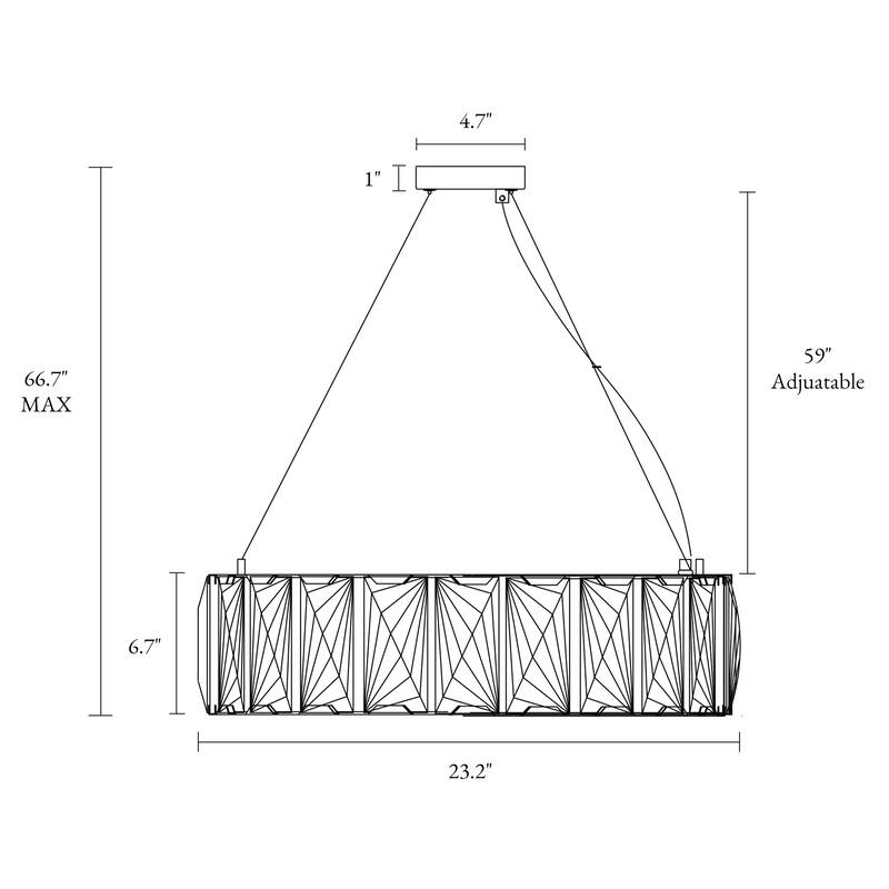 Modern Gold 6-Light Crystal Drum Chandelier for Dining Living Room