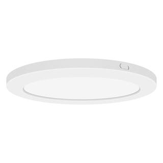 Access Lighting ModPLUS - Round LED Flush Mount - 7" - 120-277V - White Finish  - White Acrylic