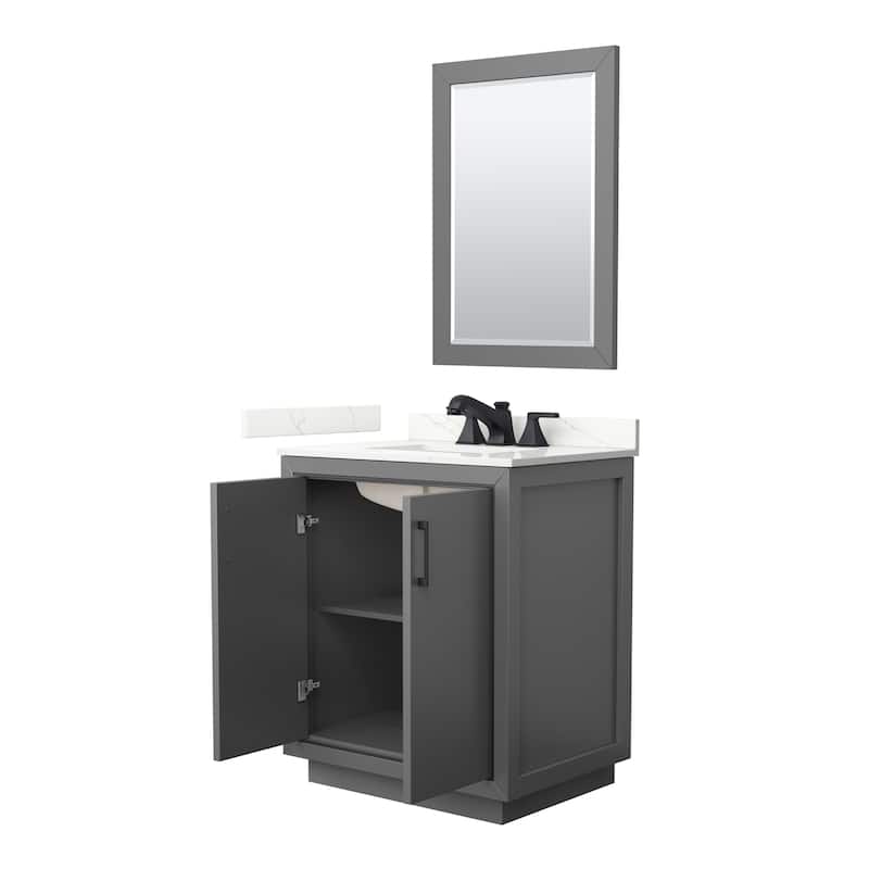 Icon 30-inch Single Vanity, Quartz Top, 24-inch Mirror
